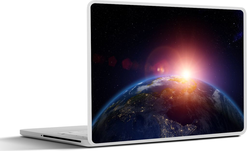 MuchoWow Laptop Aufkleber Sticker Cover Satellitenbild eines Sonnenaufgangs 30x22 cm - Laptop-Sticker