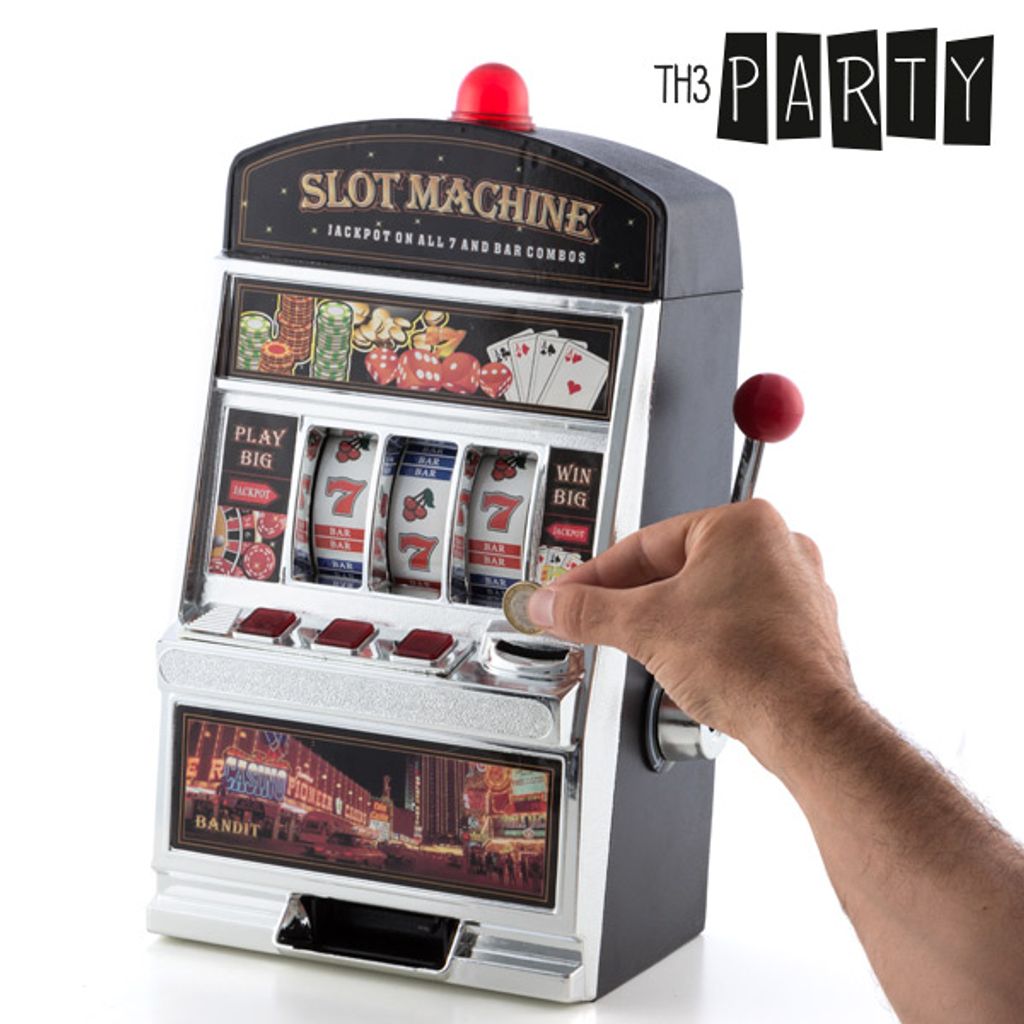 Spardose Spielautomat Slot Machine Licht und Sound Sparbüchse Sparschwein Deko 