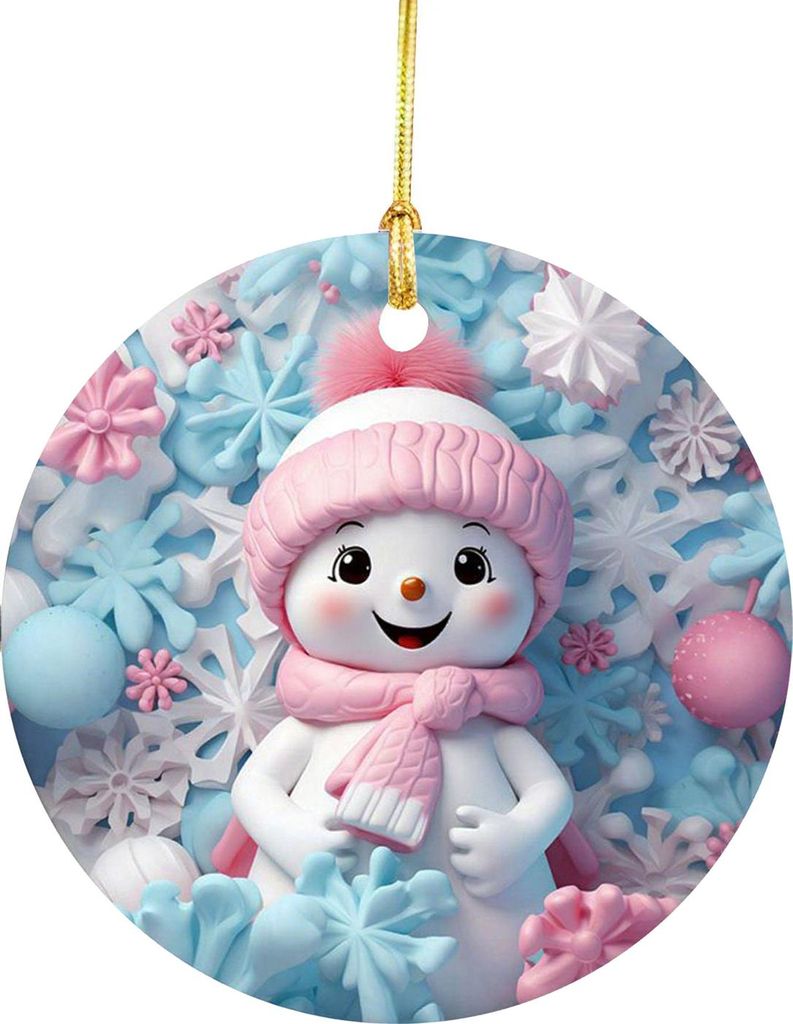 Weihnachtsanhänger, Weihnachtsmann, Elch, Schneemann, Charm, 2D-Weihnachts-Hängeornament mit Lanyard-Design, Elch-Fensterdekor