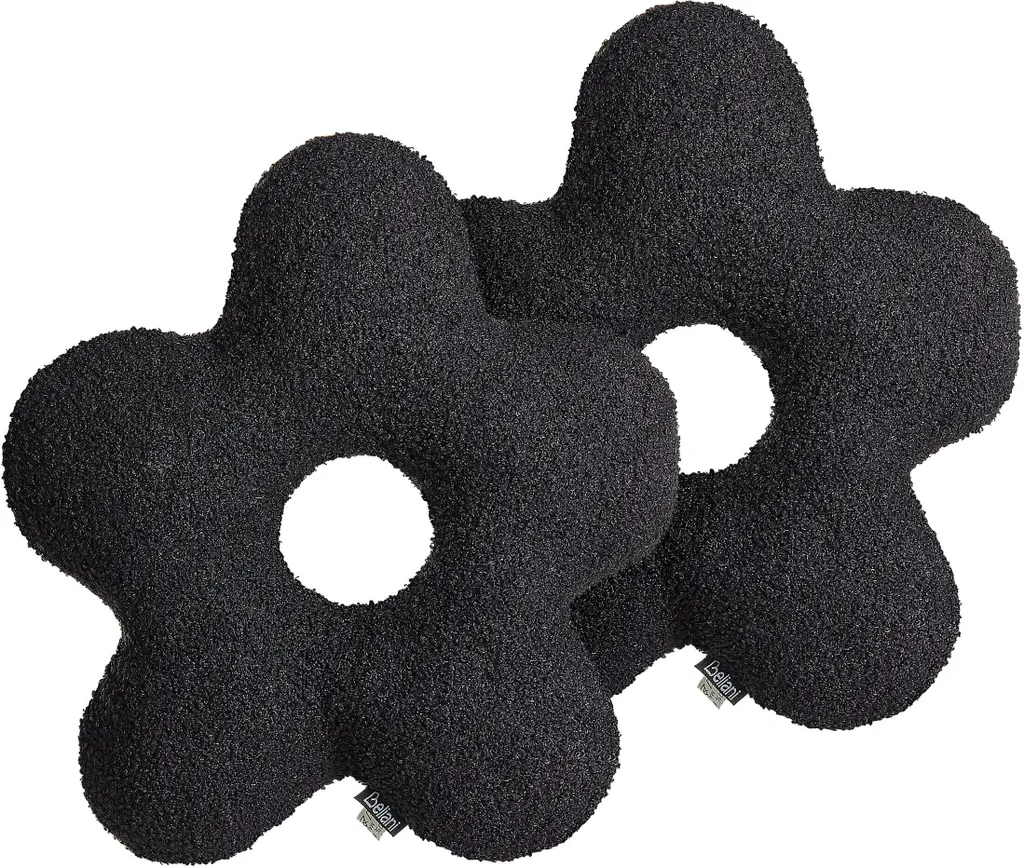 2 Oreillers Teddy Noir 40x40 cm Finition Anti-Poussière Camponula