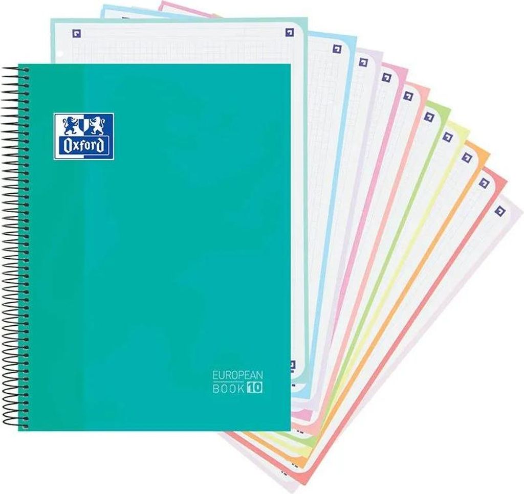 Oxford Hamelin A4 Notizbuch 10 Farben 5x5 Raster Blau Kinder Blau One Size