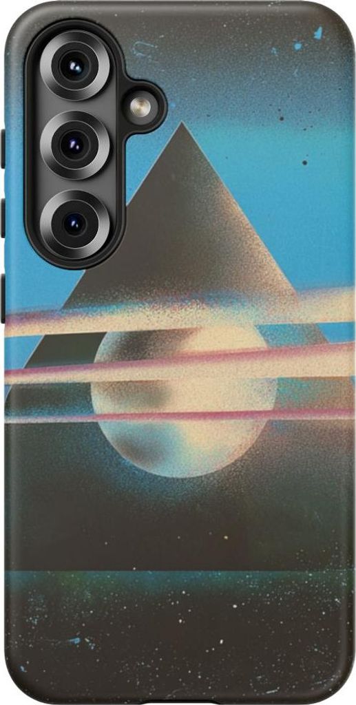 Surreale Geometrie – Pyramide mit leuchtender Kugel – Hülle Kompatibel mit Samsung Galaxy S25