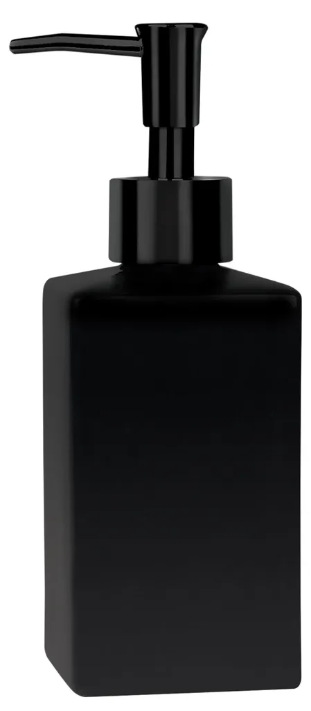 Distributeur de savon liquide en porcelaine Quadro 300 ml noir mat