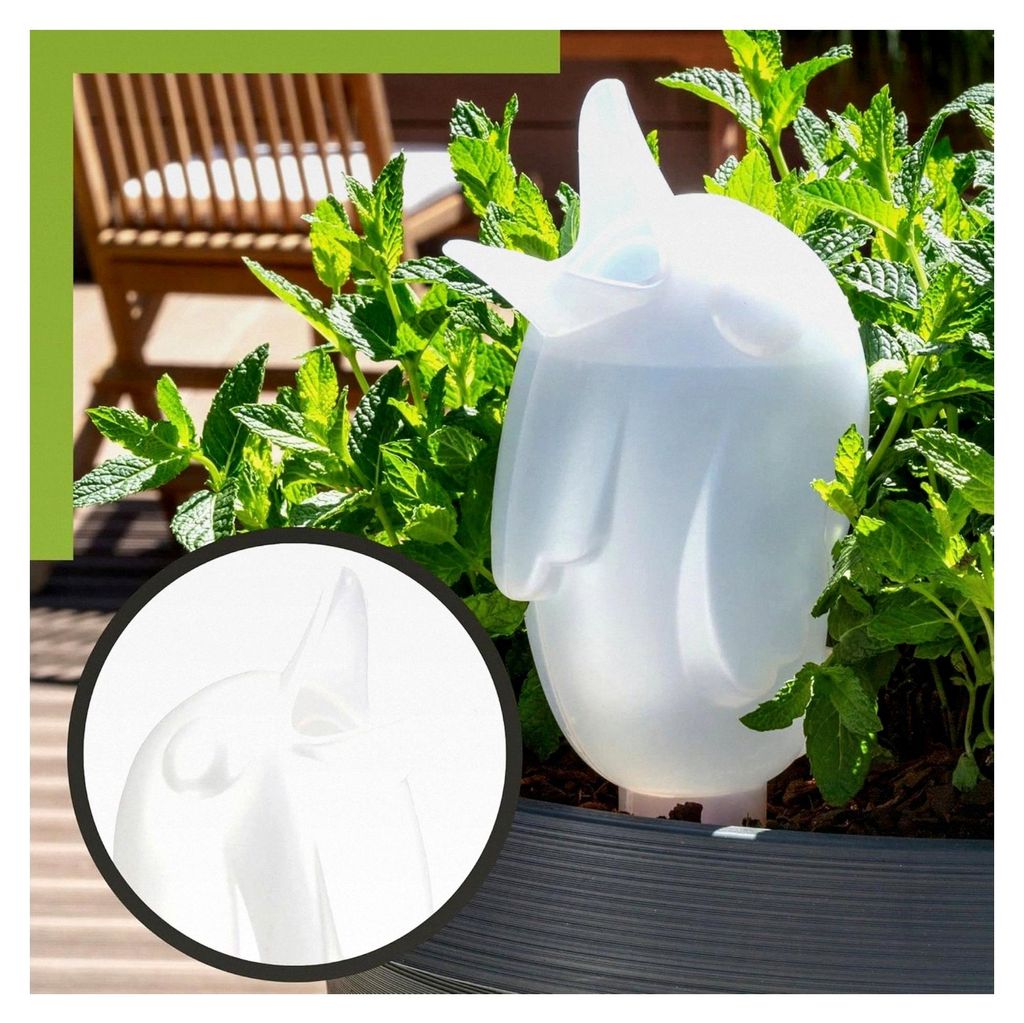 Wasserspender Bördy XL | 6er Set Champagne/Lila | 620 ml Füllmenge | Bewässerungskugel klein mit Tonfuß | Wasserspender für Pflanzen und Blumen