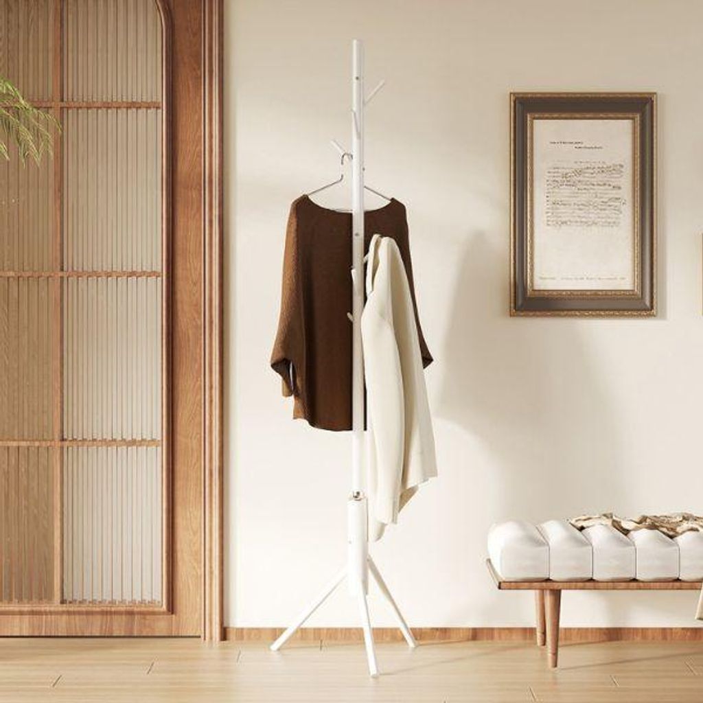 Steh-Garderobe Kassie | Ø48 x 174 cm | Weiß / Metall