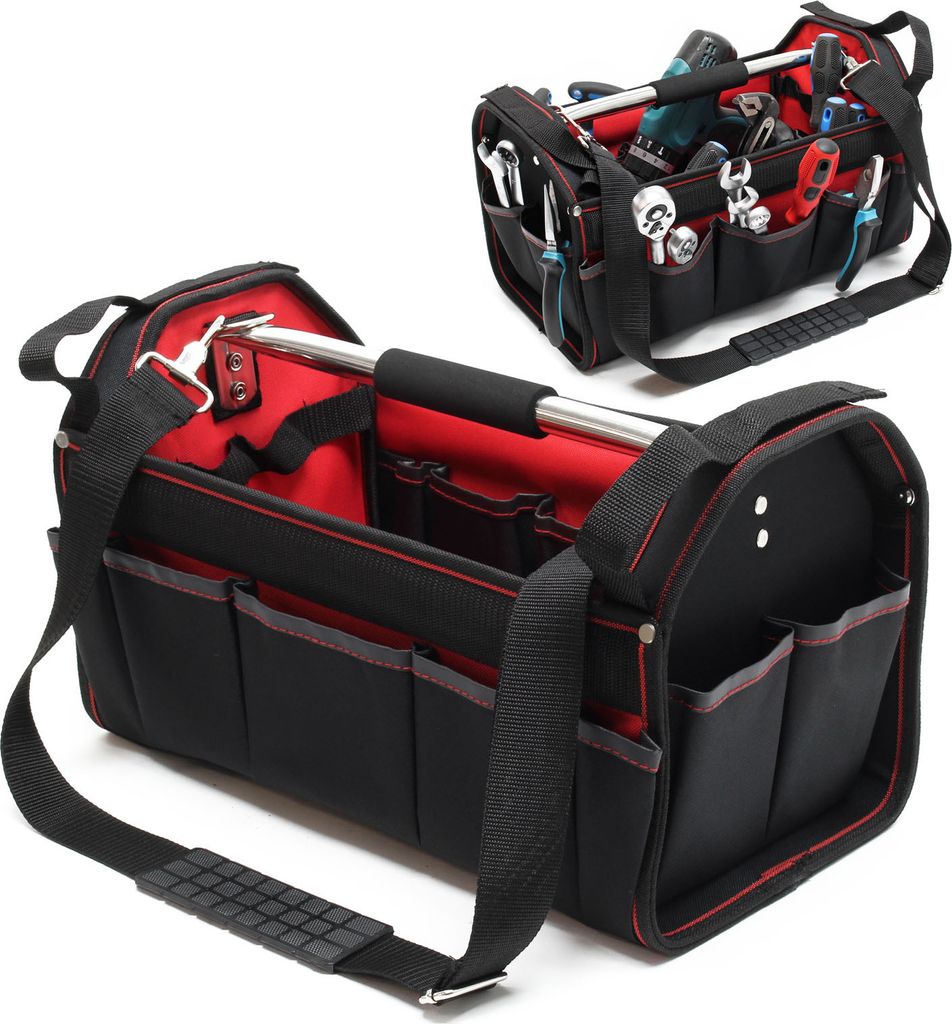 Wiltec Werkzeugtasche Größe L 33x18,5x25 cm, Werkzeugbeutel Produktbild 