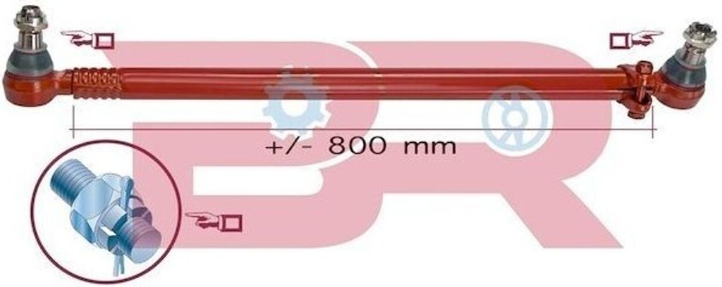 BOTTO RICAMBI Lenkstange Lenkschubstange BRST9893 Vorne für IVECO EUROCARGO I-III 897mm