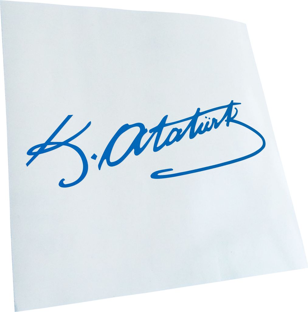 Kiwistar - Autoaufkleber - Mustafa Kemal Atatürk - Blau - 30x10cm - Aufkleber für Auto, Laptop, Fahrrad, LKW, Motorrad mehrfarbig JDM Decal Racing