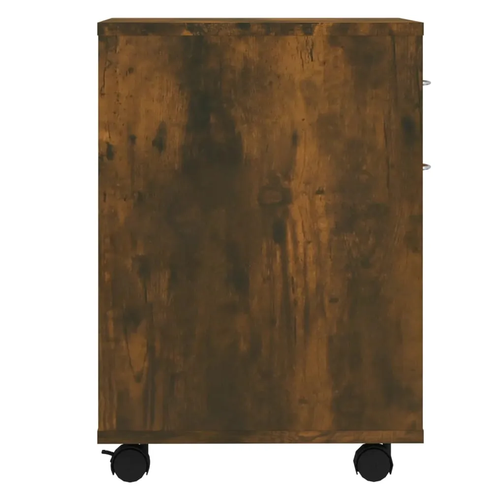 Caisson de bureau mobile en bois chêne fumé pour rangement - 7