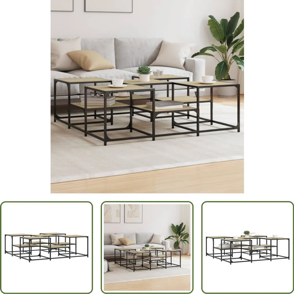 Tavolino Basso Rovere Sonoma 121x121 cm The Living Store - Arredo Casa