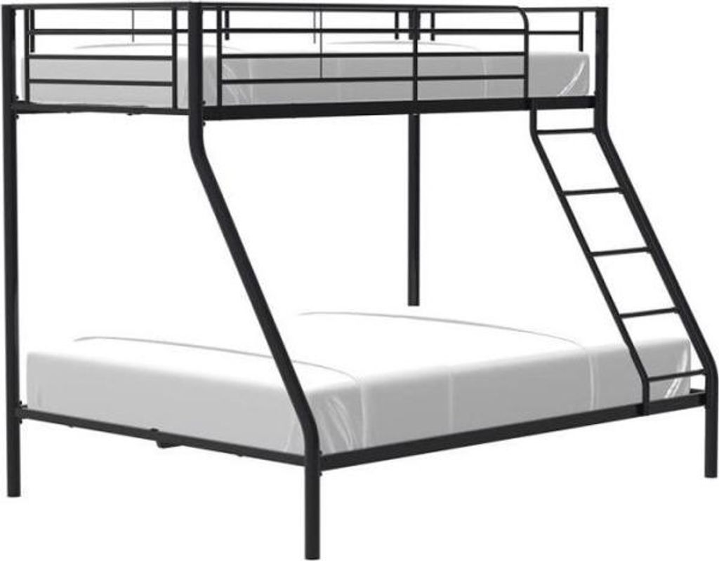 Etagenbetten aus Metall – Schwarz – Boxspringbetten inklusive – 90/140 x 190 cm – BRUCE