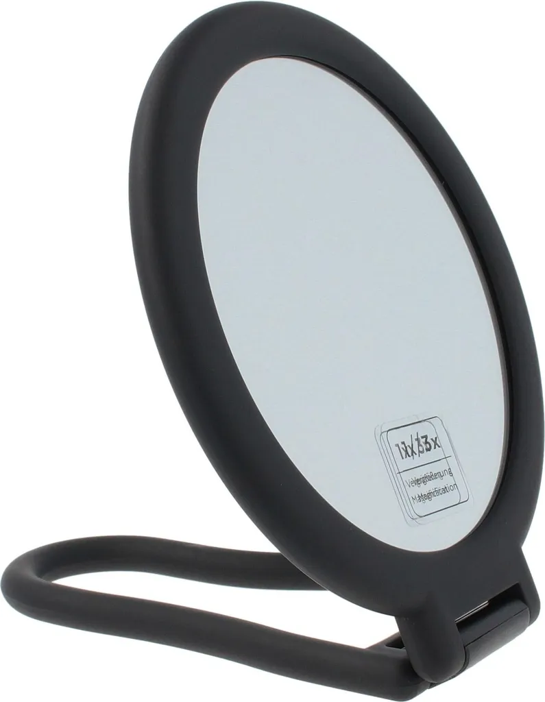 Miroir Cosmétique Double Face 1x 3x avec Revêtement Soft Touch Noir Mat