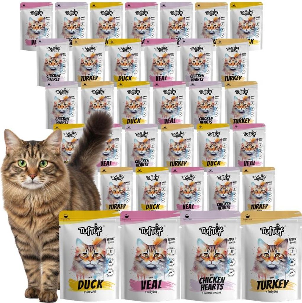Tuftuf | Vlhké krmivo pre mačky – zmes rôznych príchutí – Obrázok produktu 
