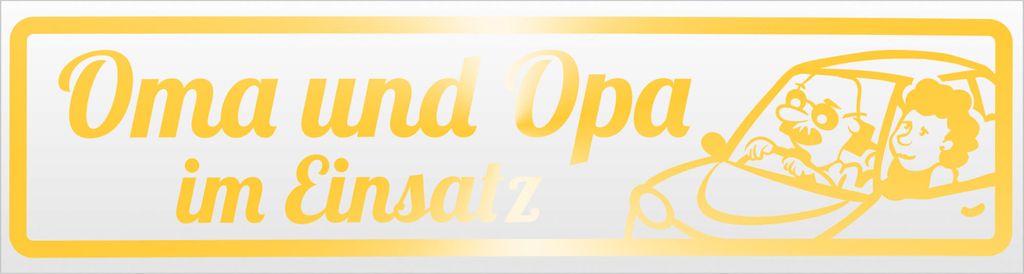 Kiwistar Oma und Opa im Einsatz V2 Magnetschild Schild magnetisch - 45cm Gelb - reflektierend - Magnetfolie für Auto PKW Kfz