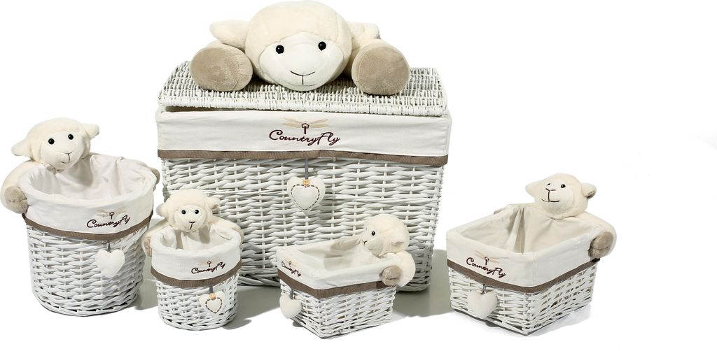 Korb-Set Sheep I 192 Grau / Weiß