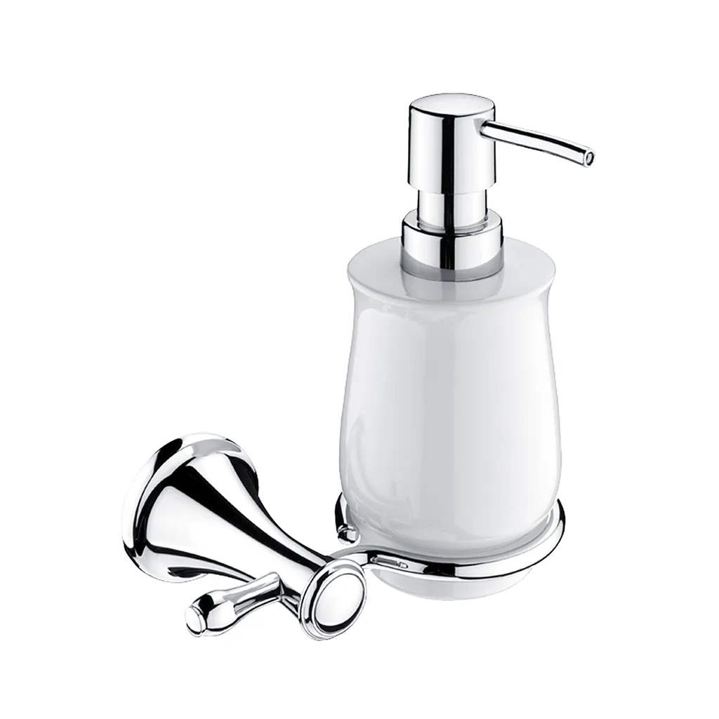 Distributeur savon chromé et blanc Nimco Lada LA 19031K-26 avec fixation