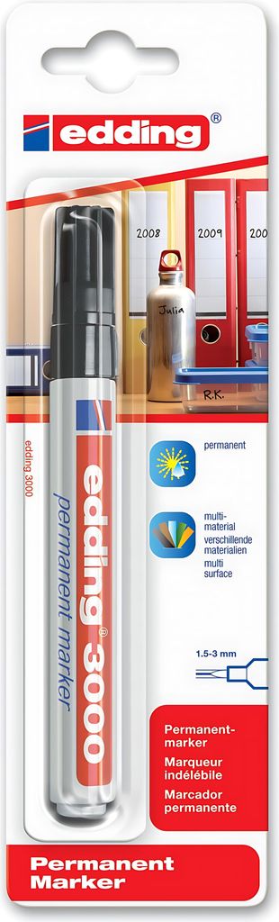 Edding 3000 Permanentmarker schwarz 1,5 - 3,0 mm, 1 Stück