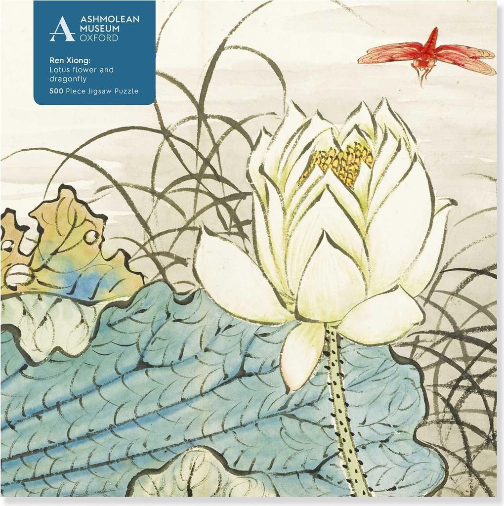 Adult Jigsaw Puzzle Ashmolean: Ren Xiong: Lotus Flower and Dragonfly (500 Pieces)