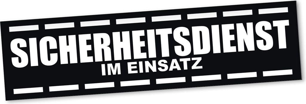 PantherPixel Sicherheitsdienst Im Einsatz Magnetschild Auto Security Magnetfolie Geschenkidee 60 x 16 cm REFLEKTIEREND