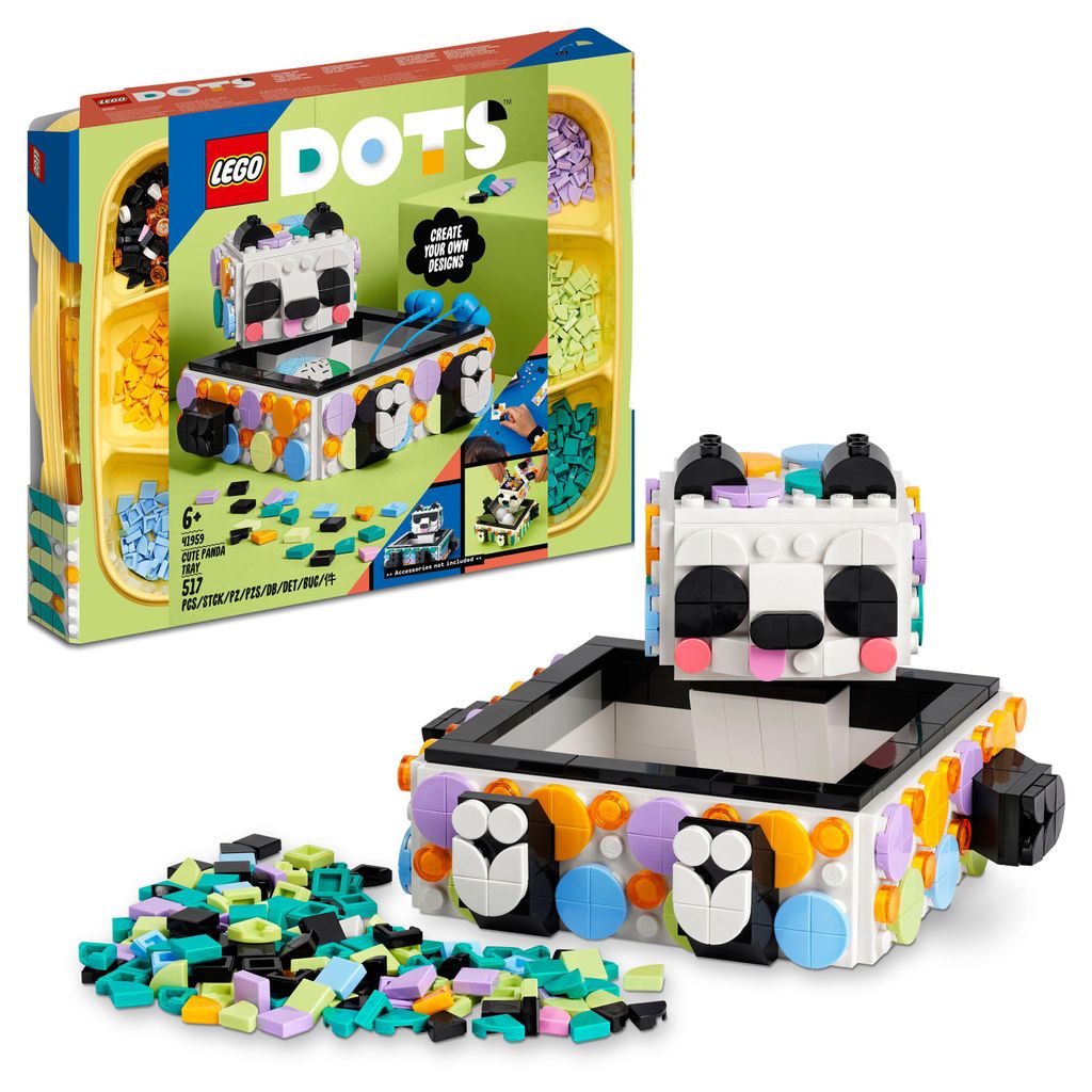 LEGO DOTS Pojemnik z uroczą pandą, Zestaw do budowania, 6 Zdjęcie produktu 