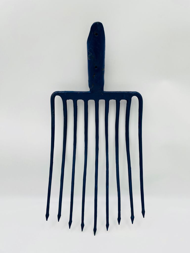 Steingabel, 9 Zinken blau/silber lackiert Produktbild 