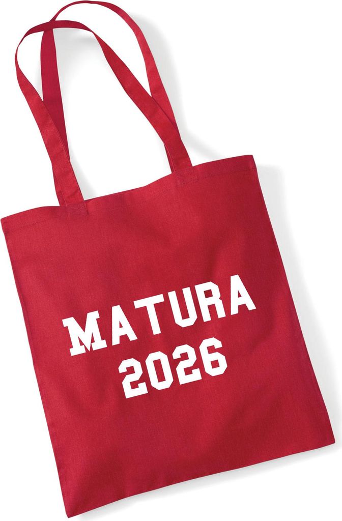 Huuraa Jutebeutel Matura 2026 Abschluss Österreich / Schweiz 10 Liter Classic Red Baumwolle Tasche Geschenkidee