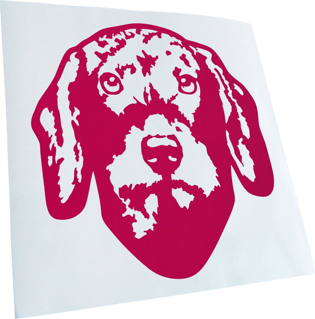 Kiwistar - Autoaufkleber - Plott Hund - Pink - 50x45cm - Aufkleber für Auto, Laptop, Fahrrad, LKW, Motorrad mehrfarbig JDM Decal Racing