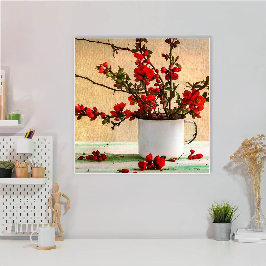 Design Stahlmagnettafel Quadratisch 50x50cm Berberitzen