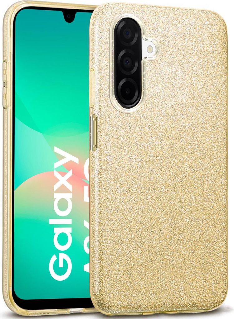 Handy Case für Samsung Galaxy A26 5G Hülle Glitzer Cover TPU Schutzhülle, Gold