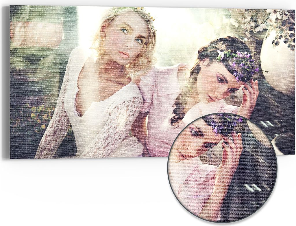 DEQORI Hybrid Leinwand Bild 60x30 cm 'Frühlingsanmut' Wandbild Glas flach modern