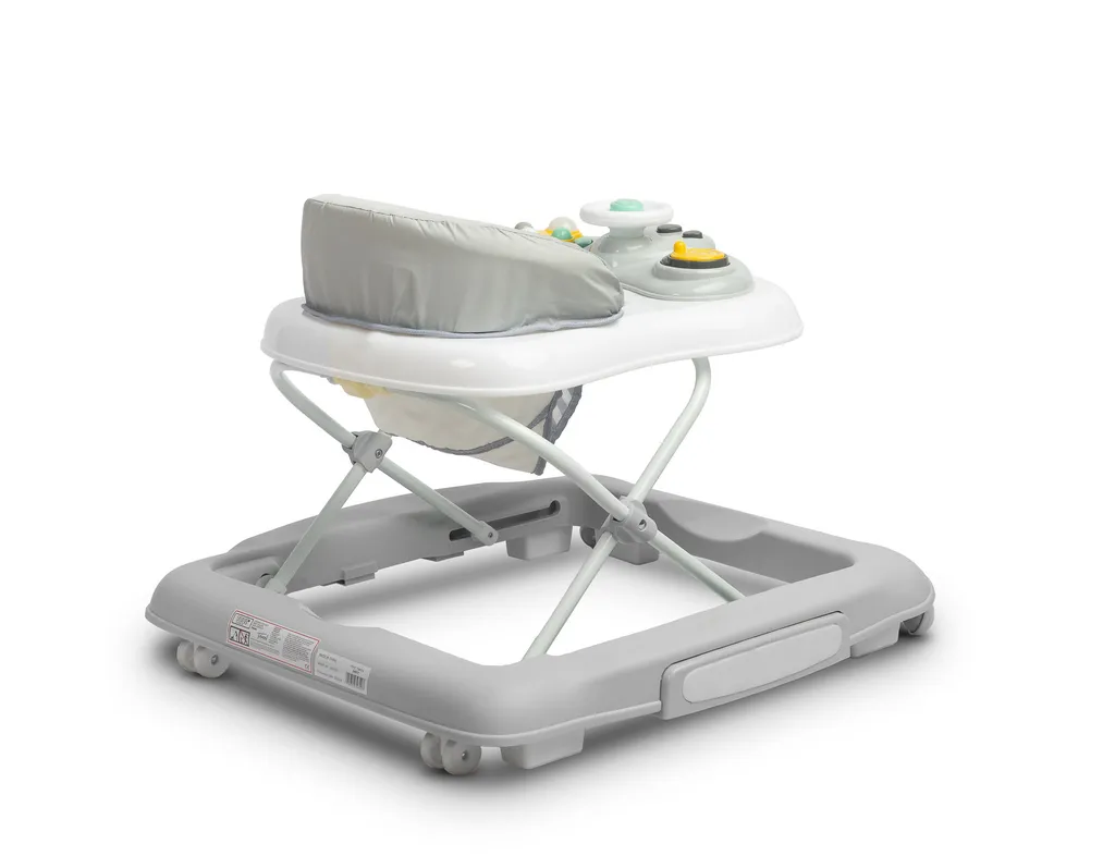Trotteur 2en1 Tymon Gris Pliable avec Tablette de Jeux Interactive Pro