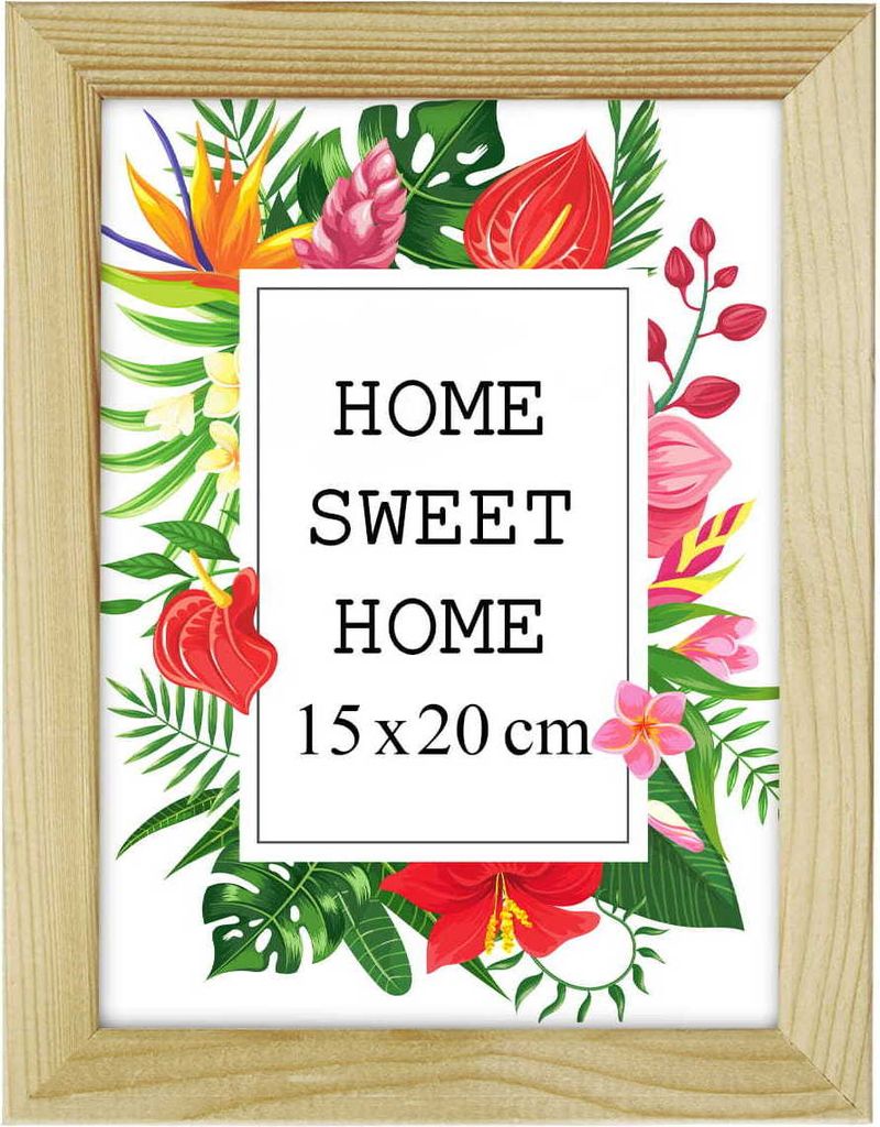 MG Design Bilderrahmen 15 x 20 cm - Farbe Natur aus Holz, mit Acrylglas - zum vertikalen oder horizontalen Aufhängen/Aufstellen, für Fotos