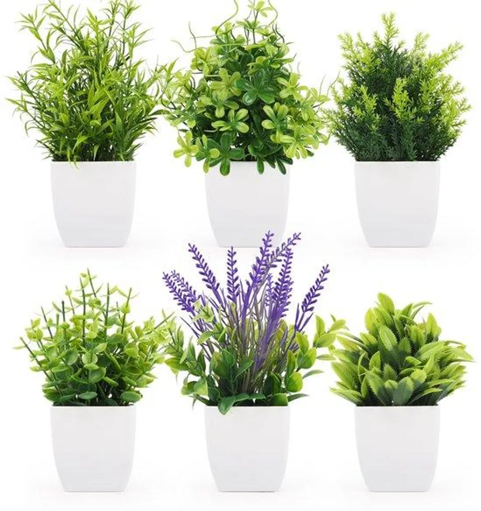 Décoration d'Intérieur : Fleurs Artificielles Lavande et Eucalyptus en Pot