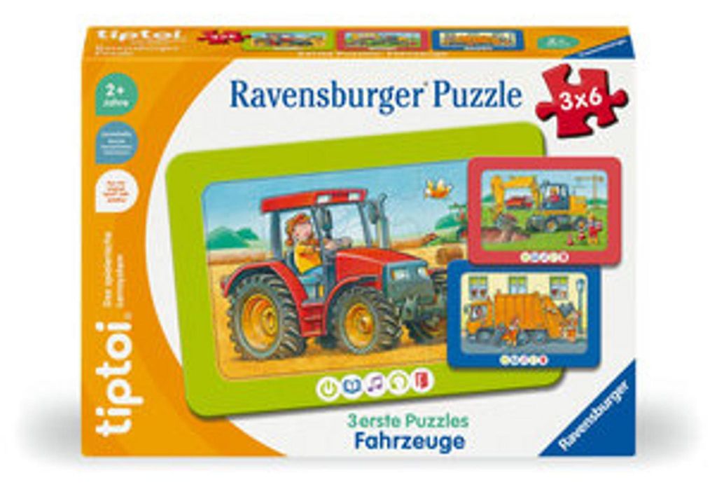 3 erste Puzzles: Fahrzeuge Ravensburger 00227 Produktbild 