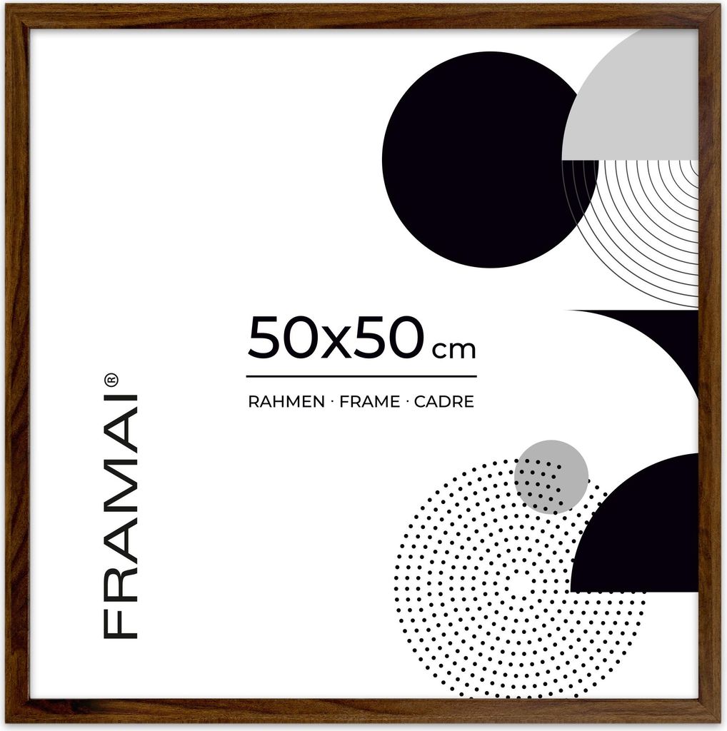 Brązowa ramka na zdjęcia w rozmiarze 50x50 cm