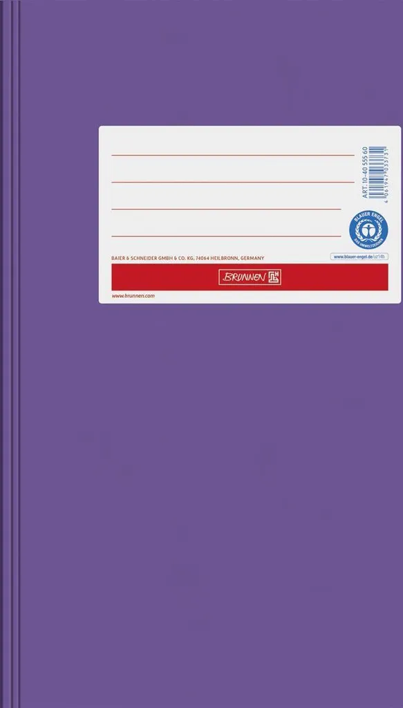Pochette papier A5 violette BRUNNEN avec fermeture pour fiches Bristol