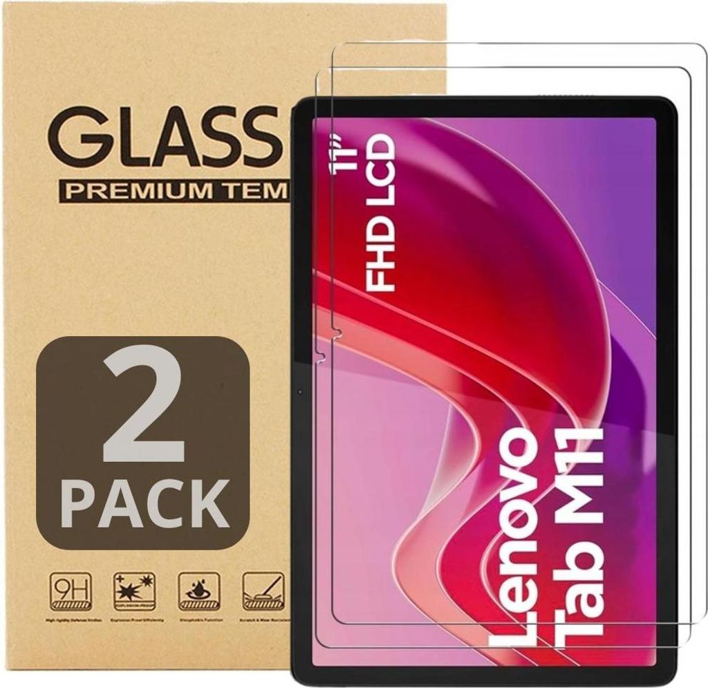 2-PACK 9H hærdet glas til Lenovo Tab K11 / K11E