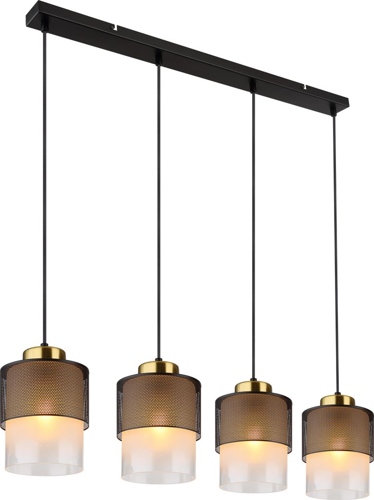 Globo Lighting|Hängeleuchte Metall schwarz matt, 4x E27