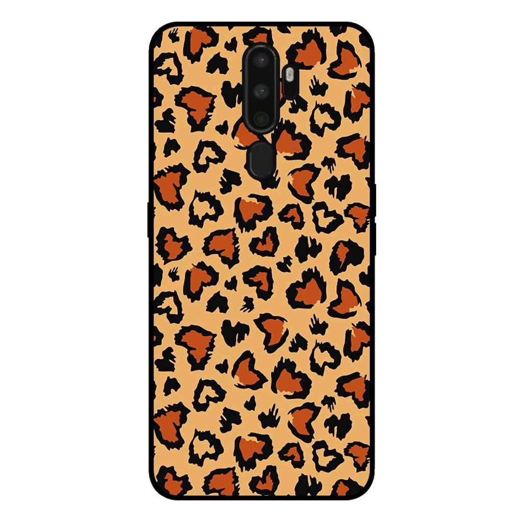 Smartphonica Handytasche für OPPO A5 2020 mit Tiger-Print - Panther Print Back Cover - Braun