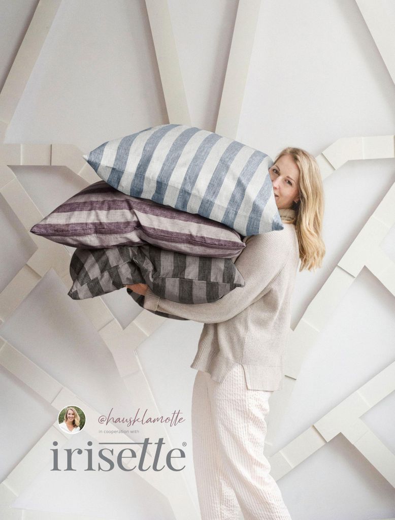 Irisette GmbH & Co. KG Mako-Satin Bettwäsche Set Wave-HK 8559 Farbe blau Größe 155x220+80x80