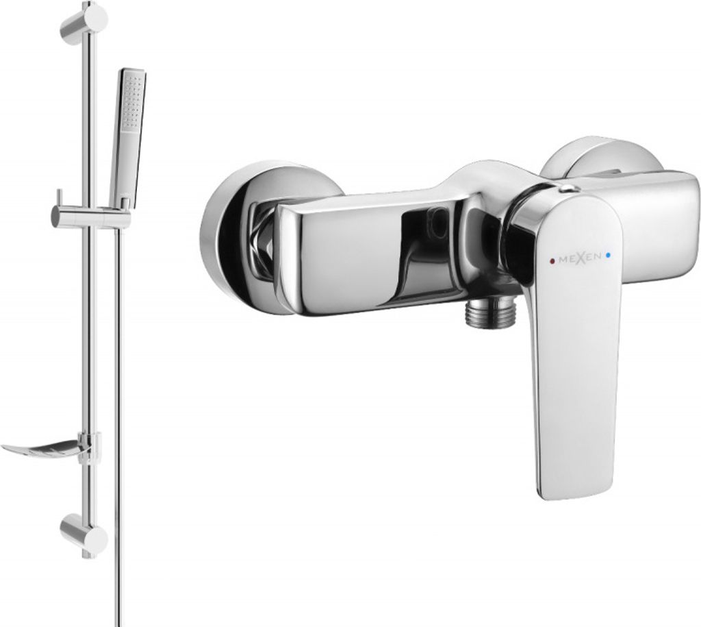 Mexen Lynx DF72 Mischbatterie für Dusche mit Brausegarnitur, Chrom - 74594DF72-00