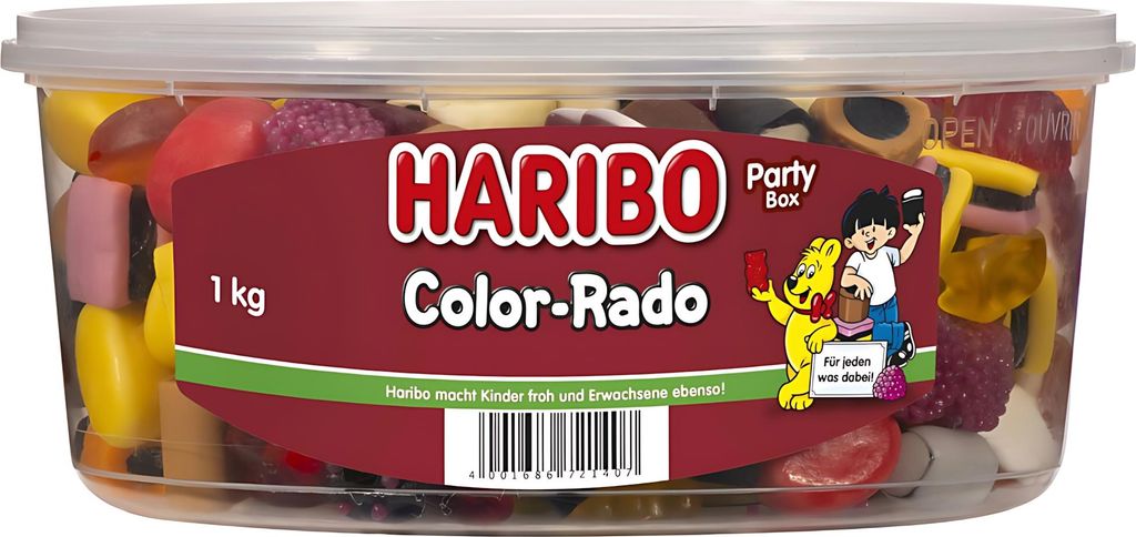 Haribo Fruchtgummi und Lakritzprodukte - Color Rado, 1000g Produktbild 