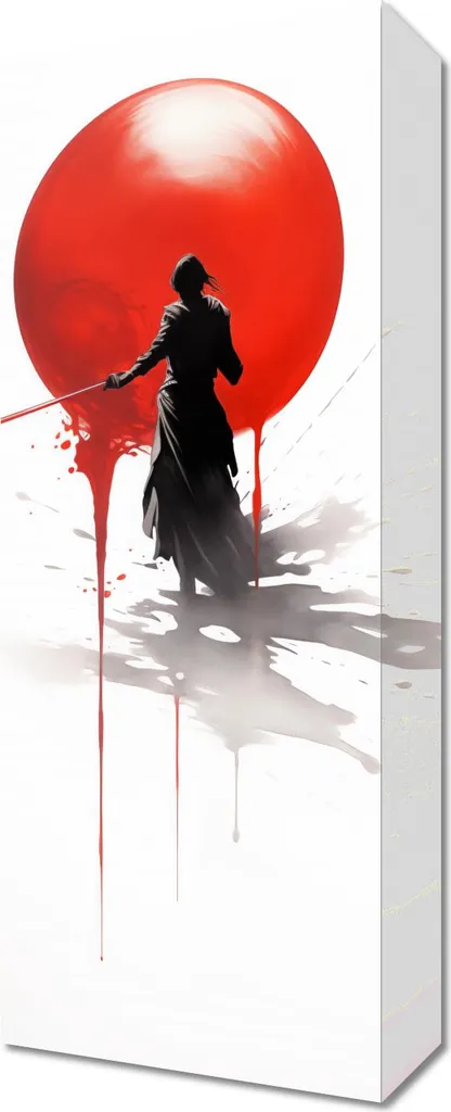 Quadro Samurai 20x50 cm - L'Onore del Guerriero Solitario su Tela