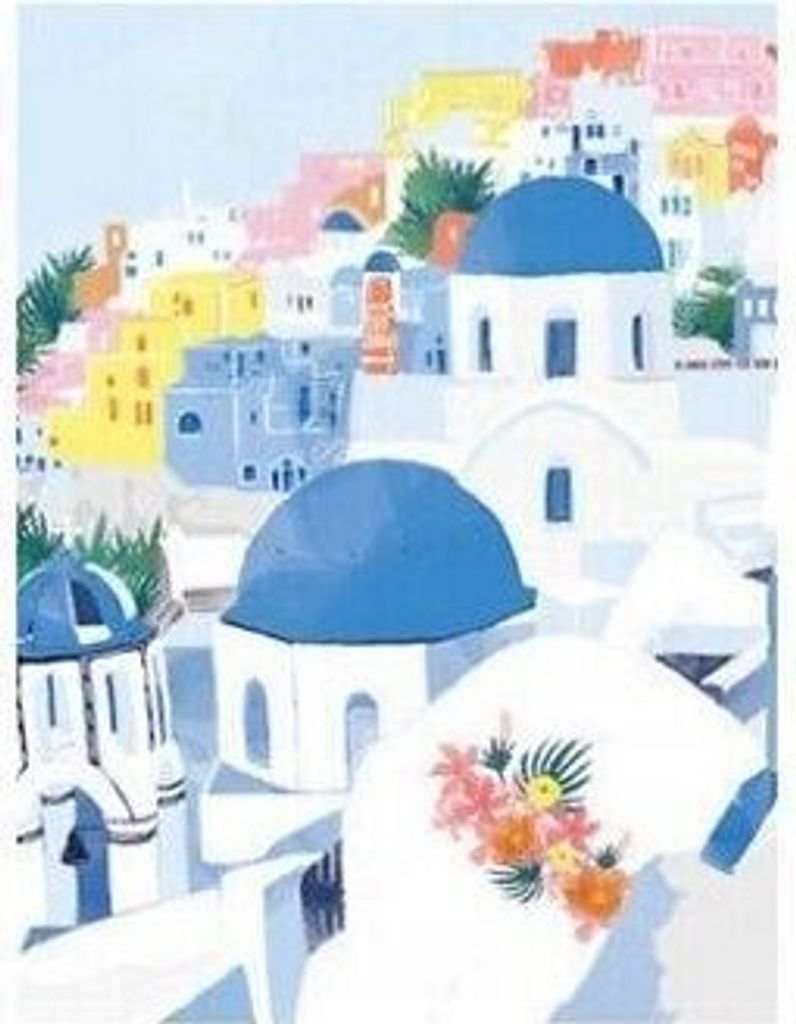 NORIMPEX Diamond Kleines Dach auf Santorin, Blau, 30 x 40 Produktbild 