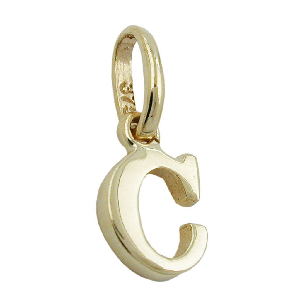 Anhänger 8x5mm Buchstabe C glänzend 9Kt GOLD gold 8x5mm