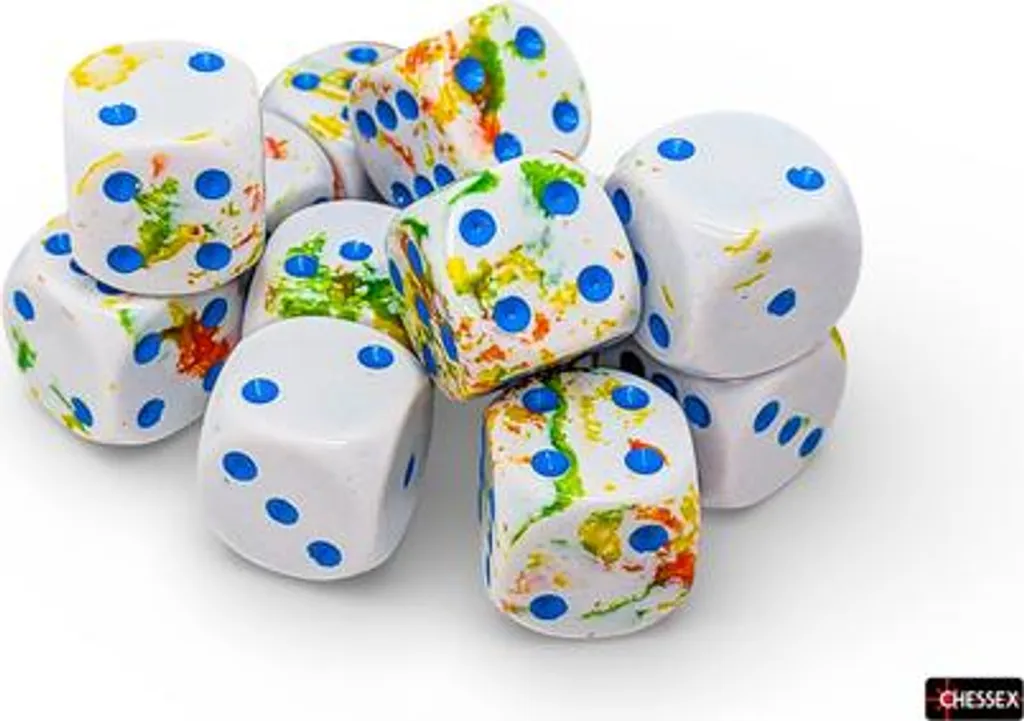 Set de 12 dés à jouer 6 faces Chessex 16mm bleus pour rôlistes pro