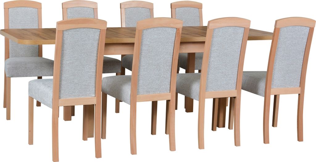 Esstischgarnitur, Esszimmerstühle aus Buchenholz, Esstischen und Stühlen, moderne Esszimmer- und Küchenstühle, Esstischmöbel, Esstisch mit St...