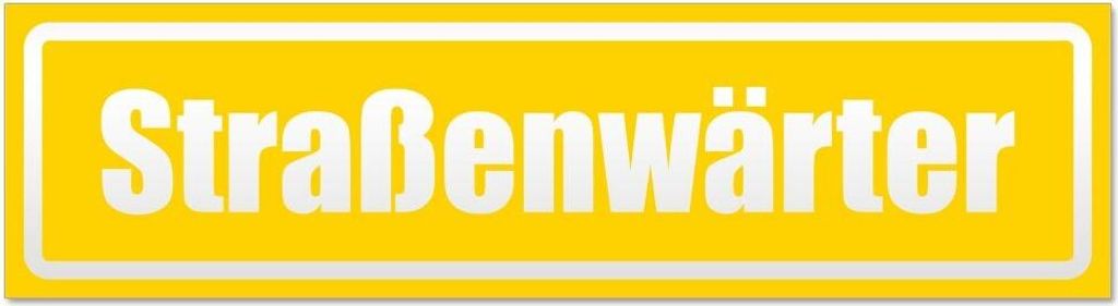 Kiwistar - Autoaufkleber - Gelb - 45 x 12 cm - Straßenwärter invertiert - Hinweis Aufkleber Sticker für Auto, Kfz, Fahrrad, PKW, LKW