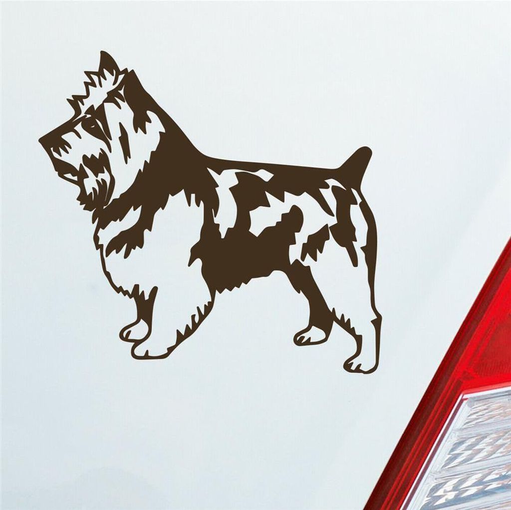 Auto Aufkleber Terrier Tier Hund Dog Animal 11x10 cm Braun Sticker Heckscheibenaufkleber