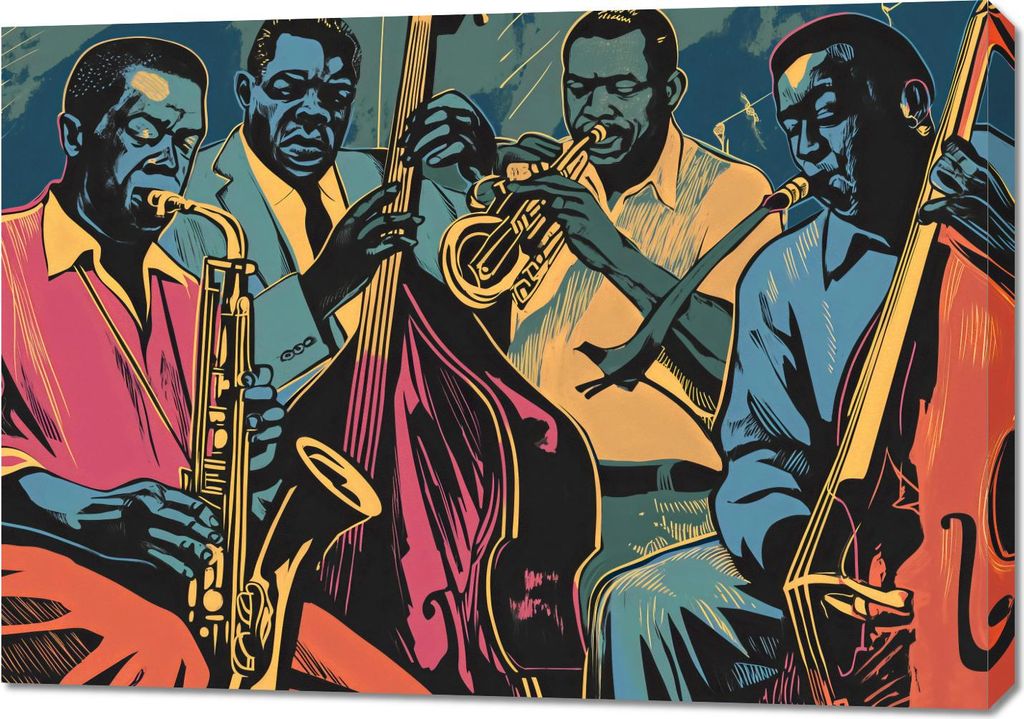 Bild 100x70cm Jazzmani in Gaze